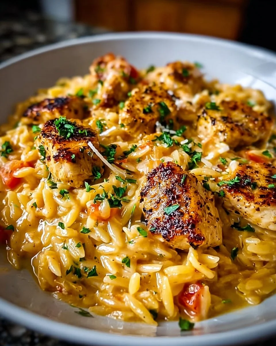 Comforting One-Pot Cajun Chicken Alfredo Orzo in Just 30 Minutes