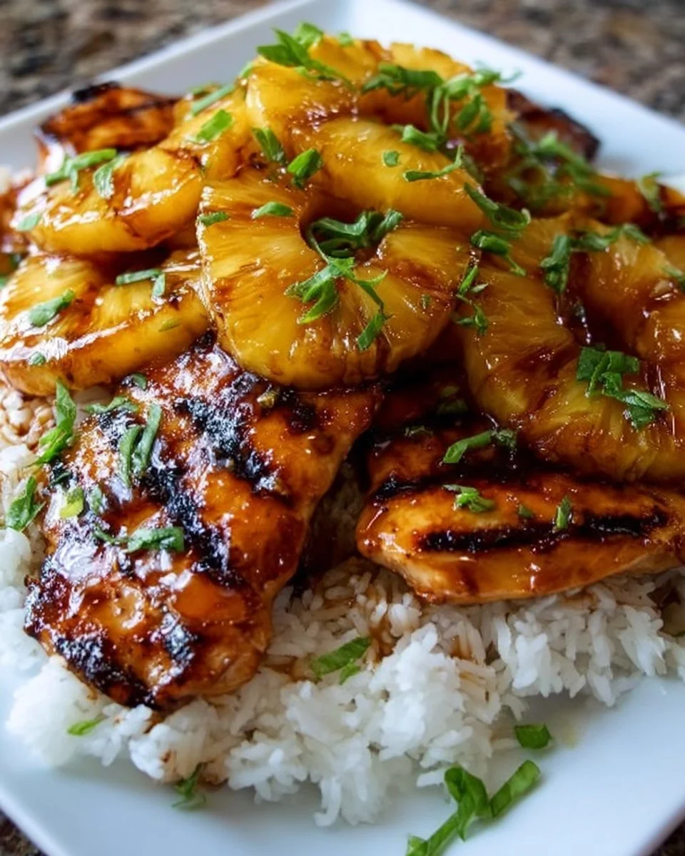 Hawaiian Chicken with Pineapple and Coconut Rice