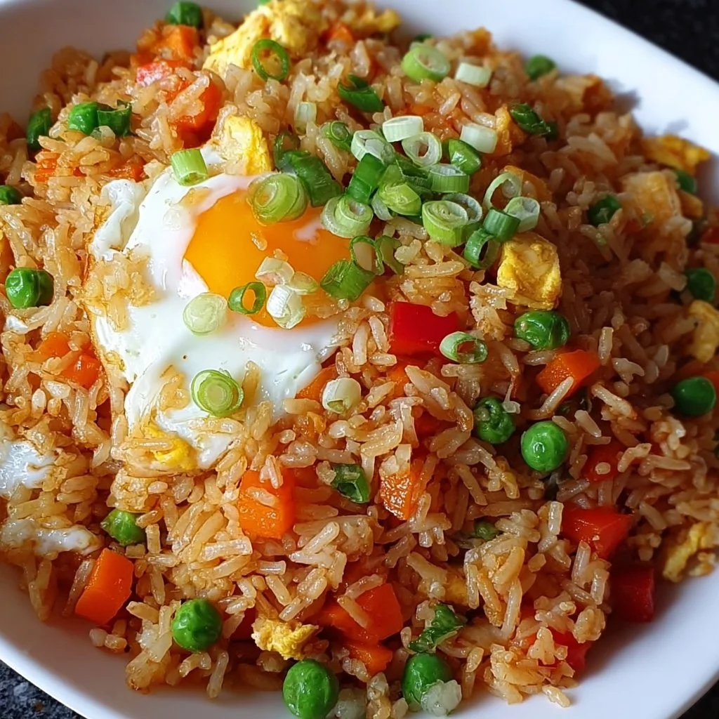 Bratreis mit Ei und Gemüse