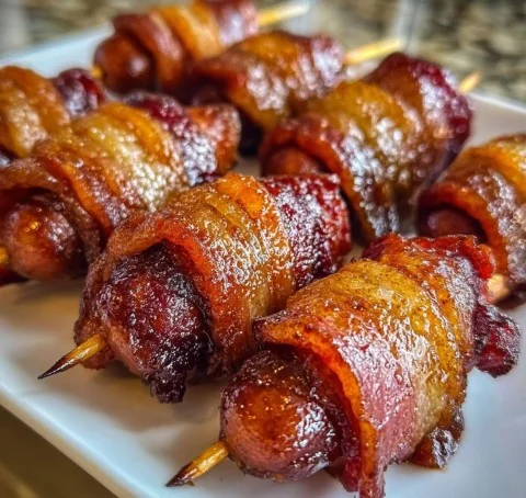 Brauner Zucker Speck umwickelt