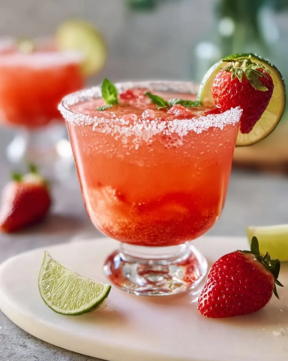 Erdbeer-Limette-Mocktail-Margarita zum Verlieben