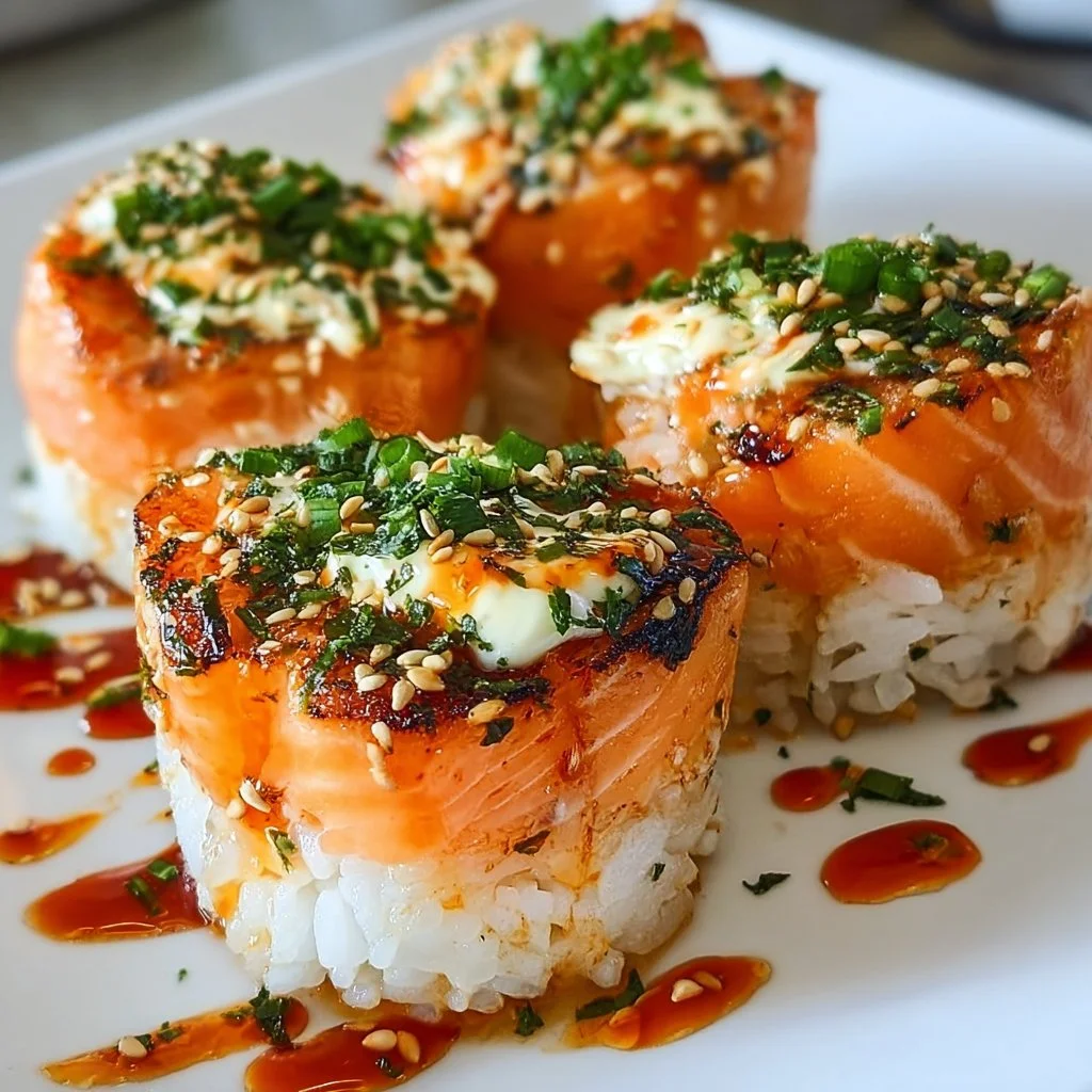 Gebackene Lachs- Sushi-Cups
