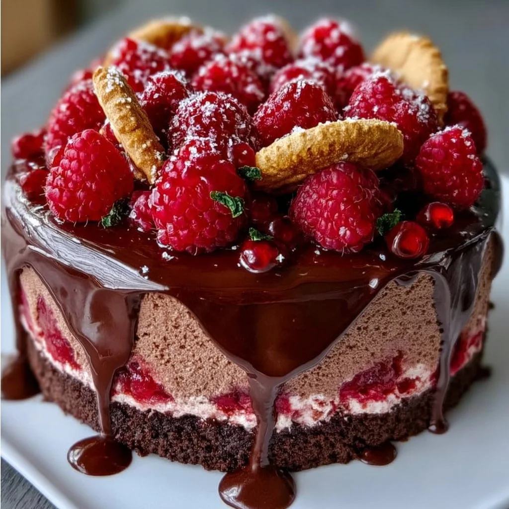 Schokoladen Himbeer Mousse Torte