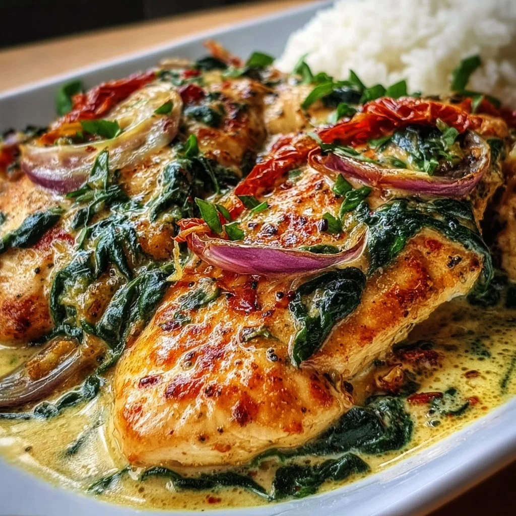 Spinat Parmesan Hähnchen