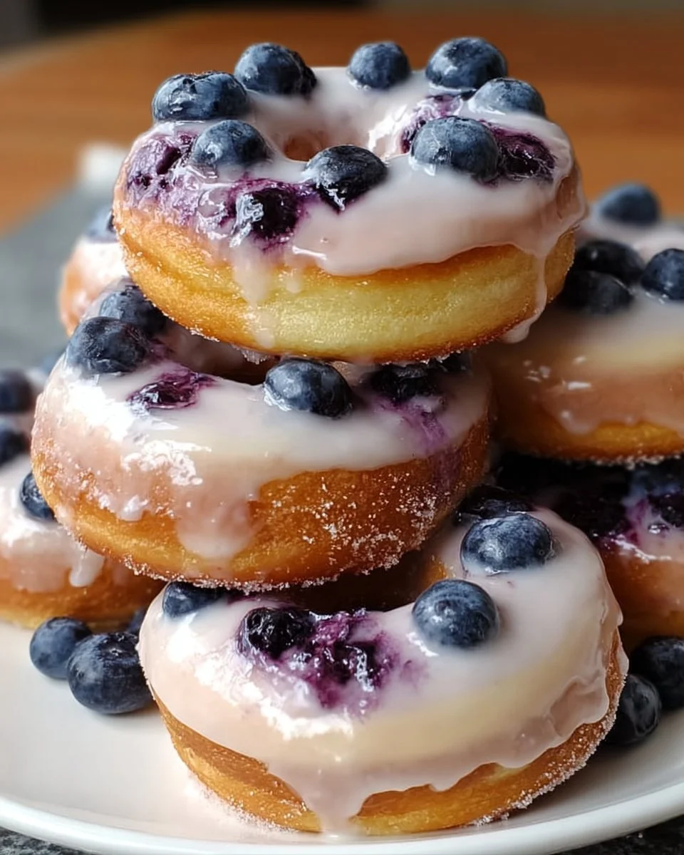 Weiche gebackene Heidelbeeren Donuts