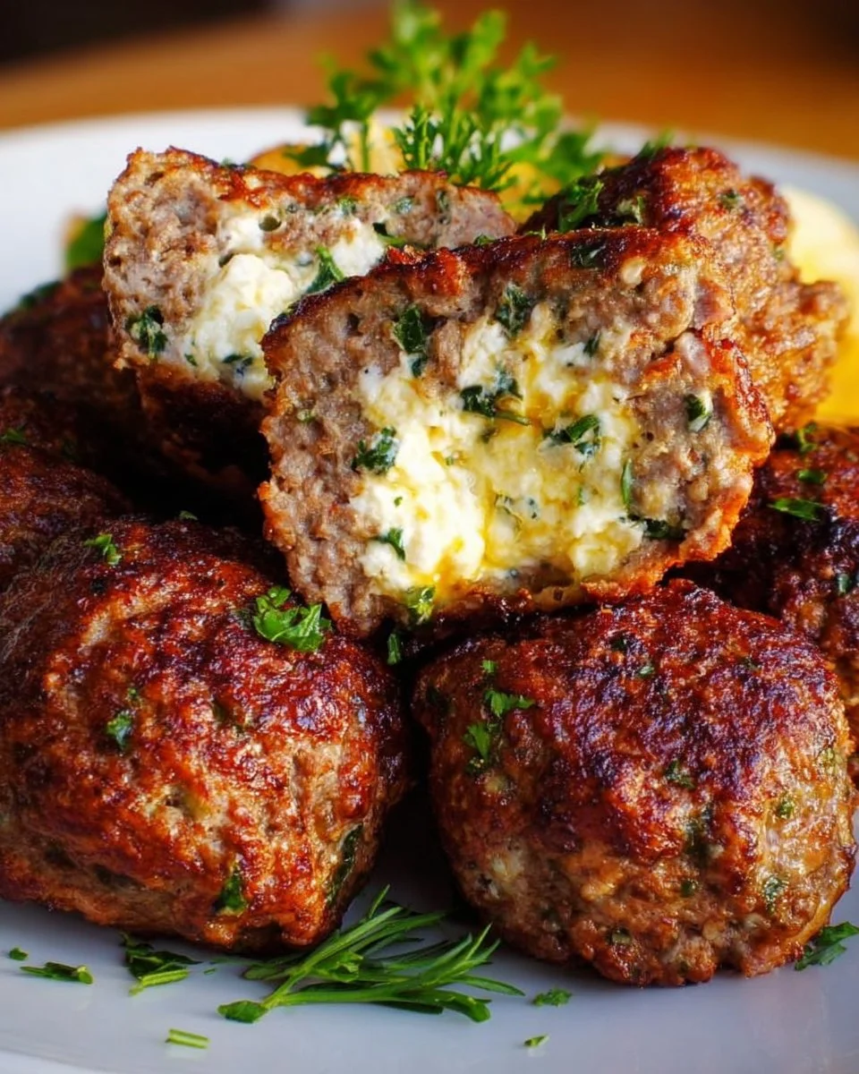 Bifteki – Griechische Frikadellen gefüllt mit Schafskäse
