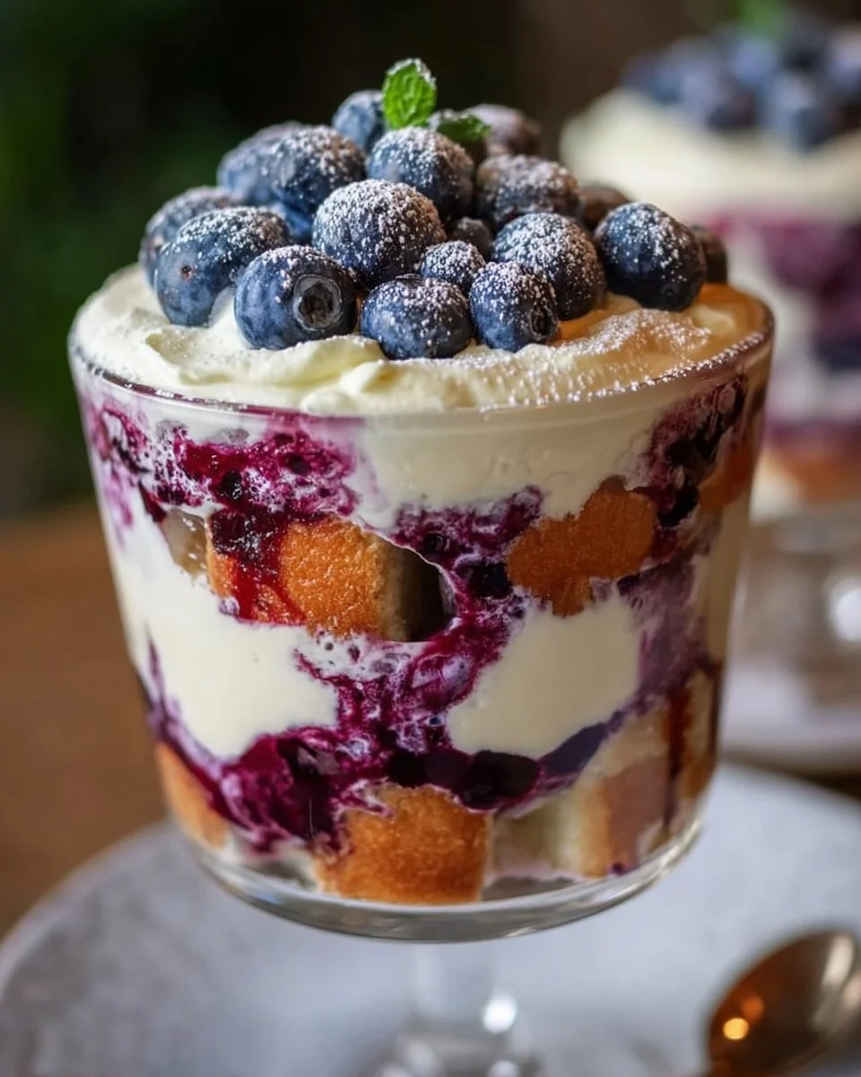 Blaubeer Tiramisu im Glas ohne Ei &amp; Alkohol