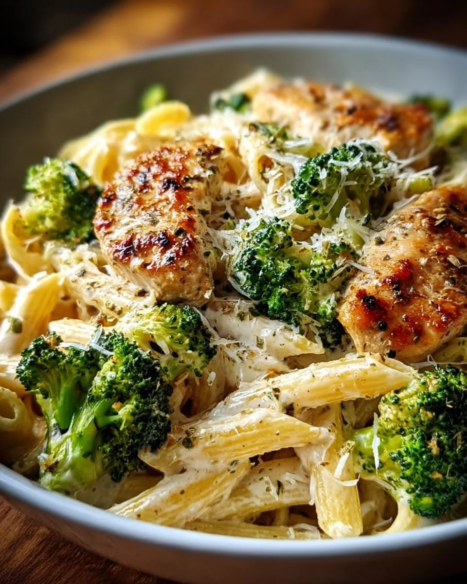 Cremige Hähnchen-Brokkoli-Pasta
