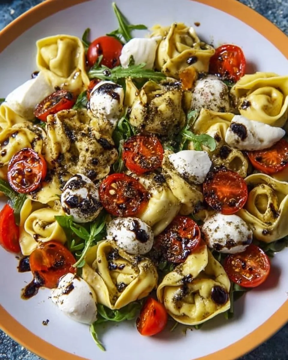 Frischer Tortellini Salat mit Mozzarella