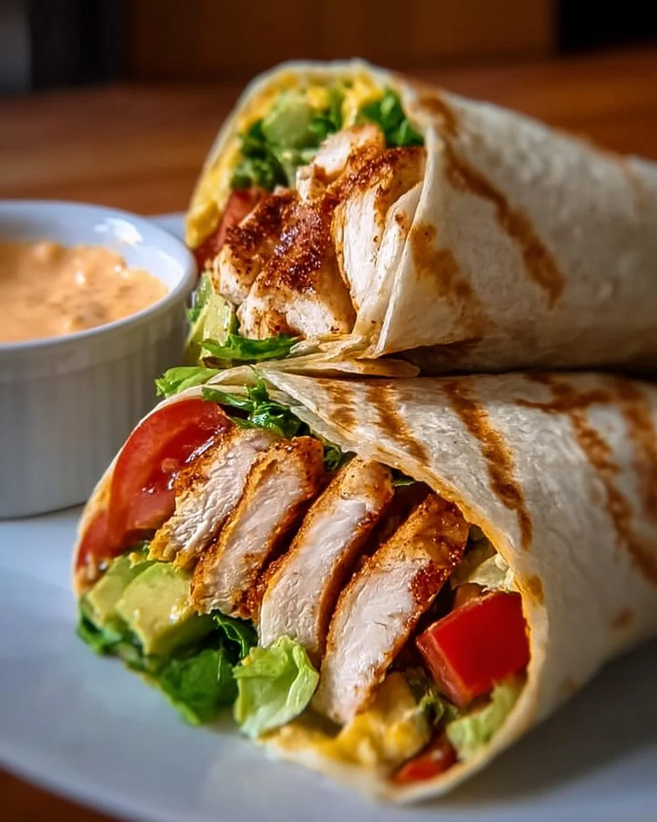 Gegrillter Hähnchen-Wrap mit Chipotle-Mayo