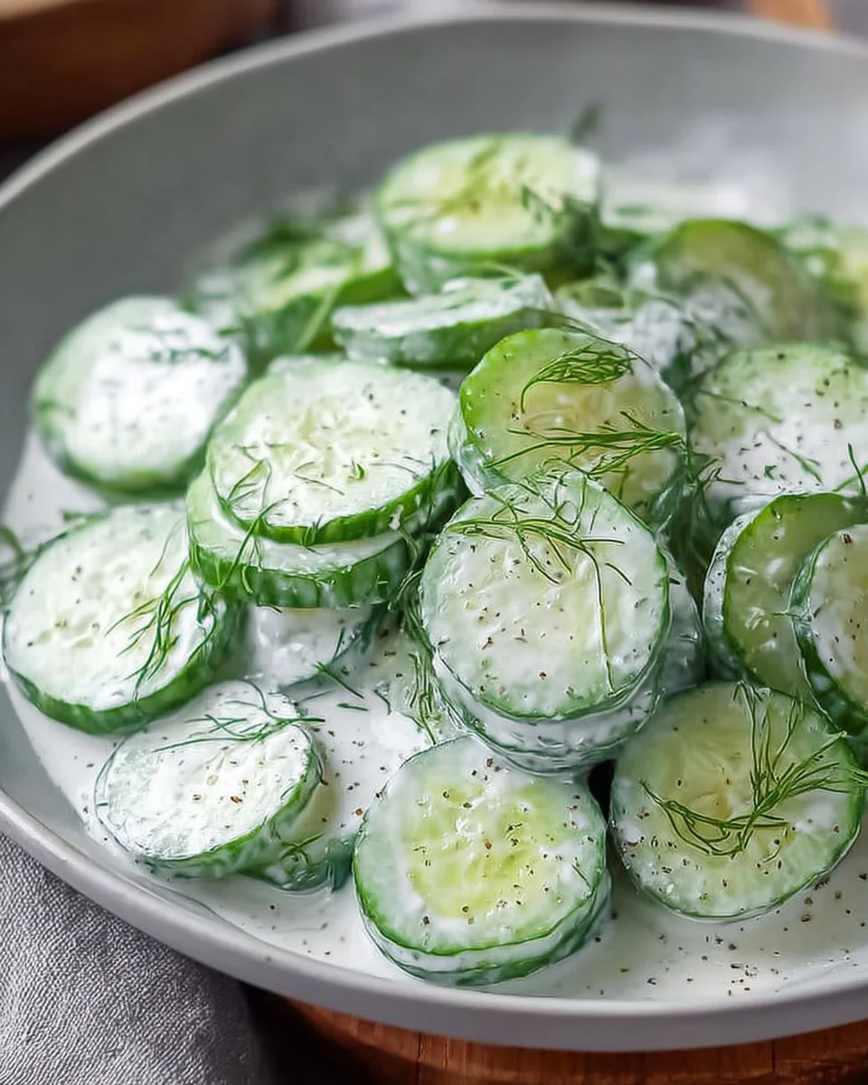 Gurkensalat mit Sahne und Dill