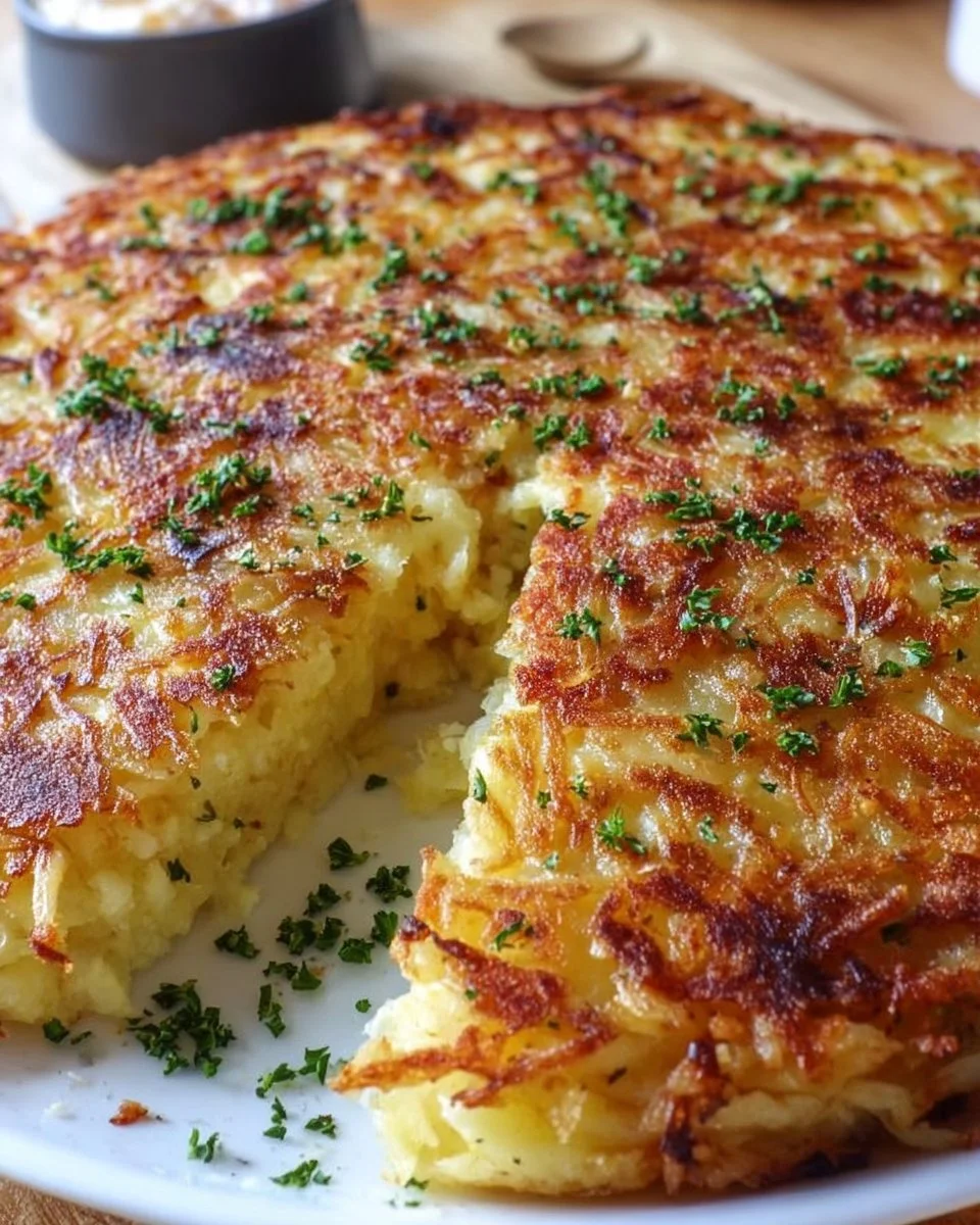 Hüttenkäse Kartoffelrösti Auflauf