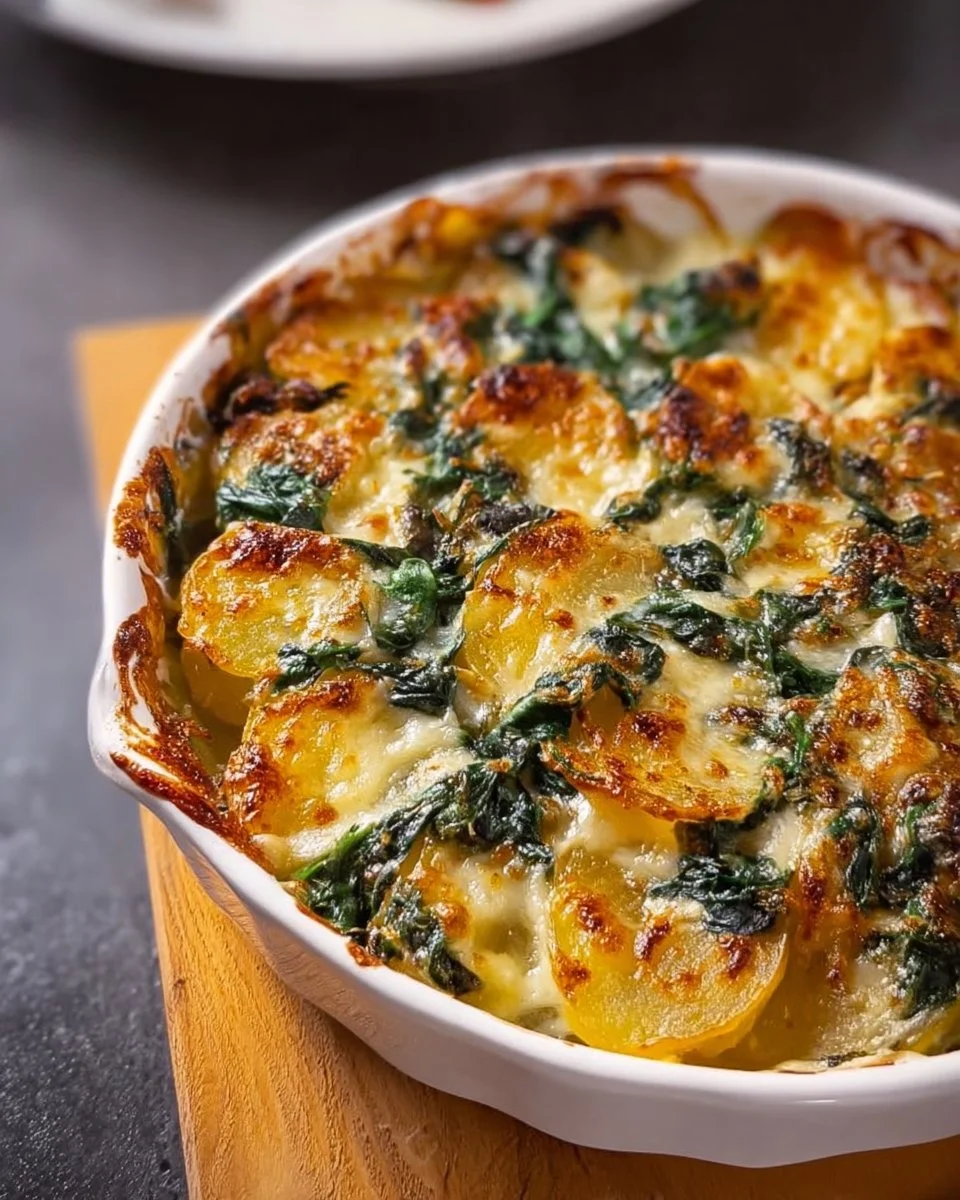 Kartoffel Spinat Gratin