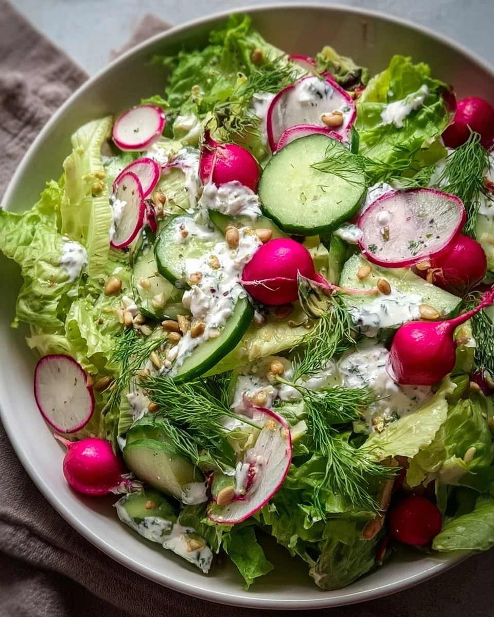 Leichter Frühlingssalat mit Radieschen &amp; Joghurt-Dressing