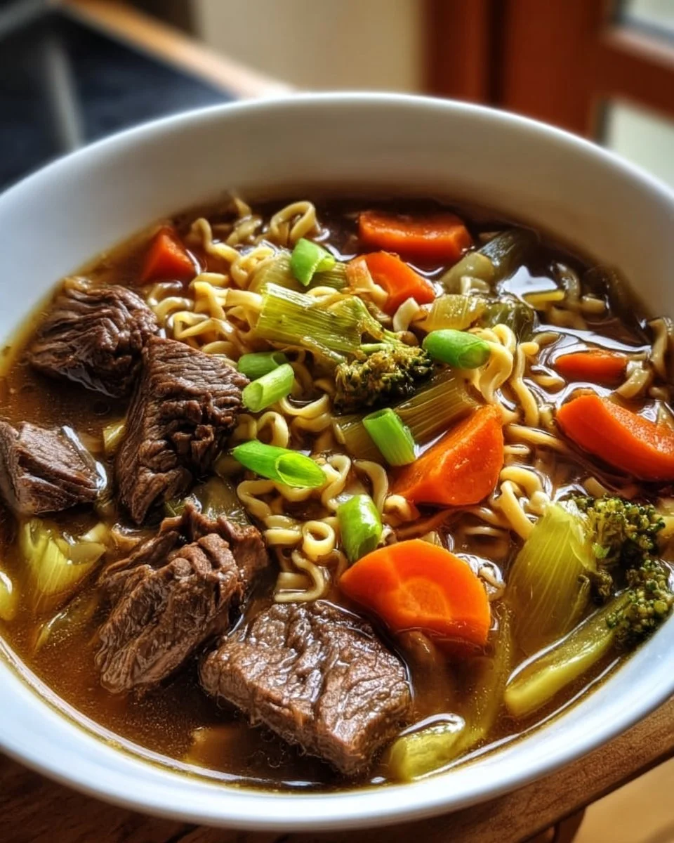 Nudelsuppe mit Rindfleisch