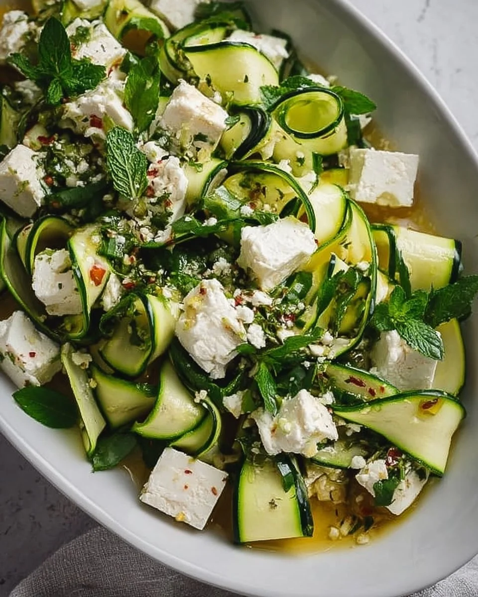 Roher Zucchinisalat mit Feta