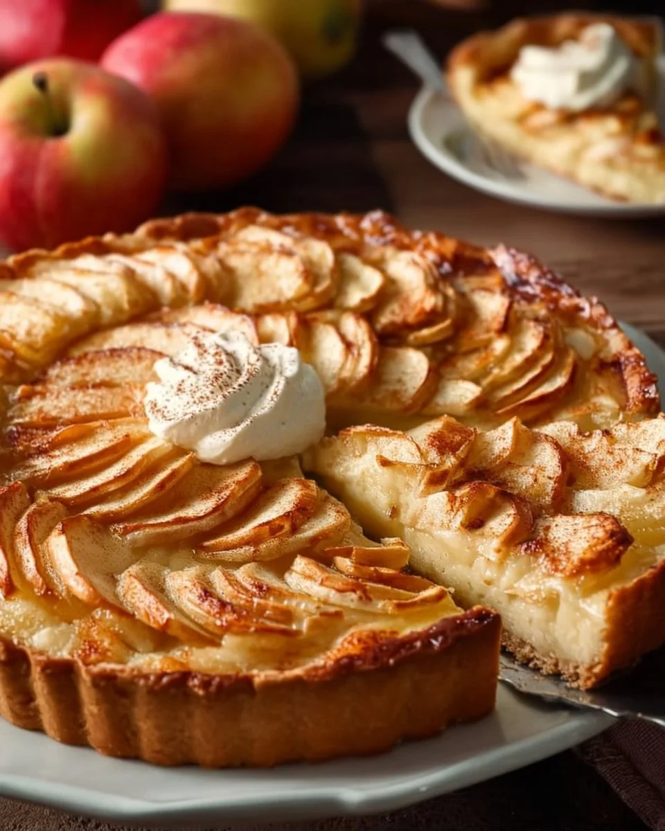 Saftige Apfeltarte mit Rahmguss