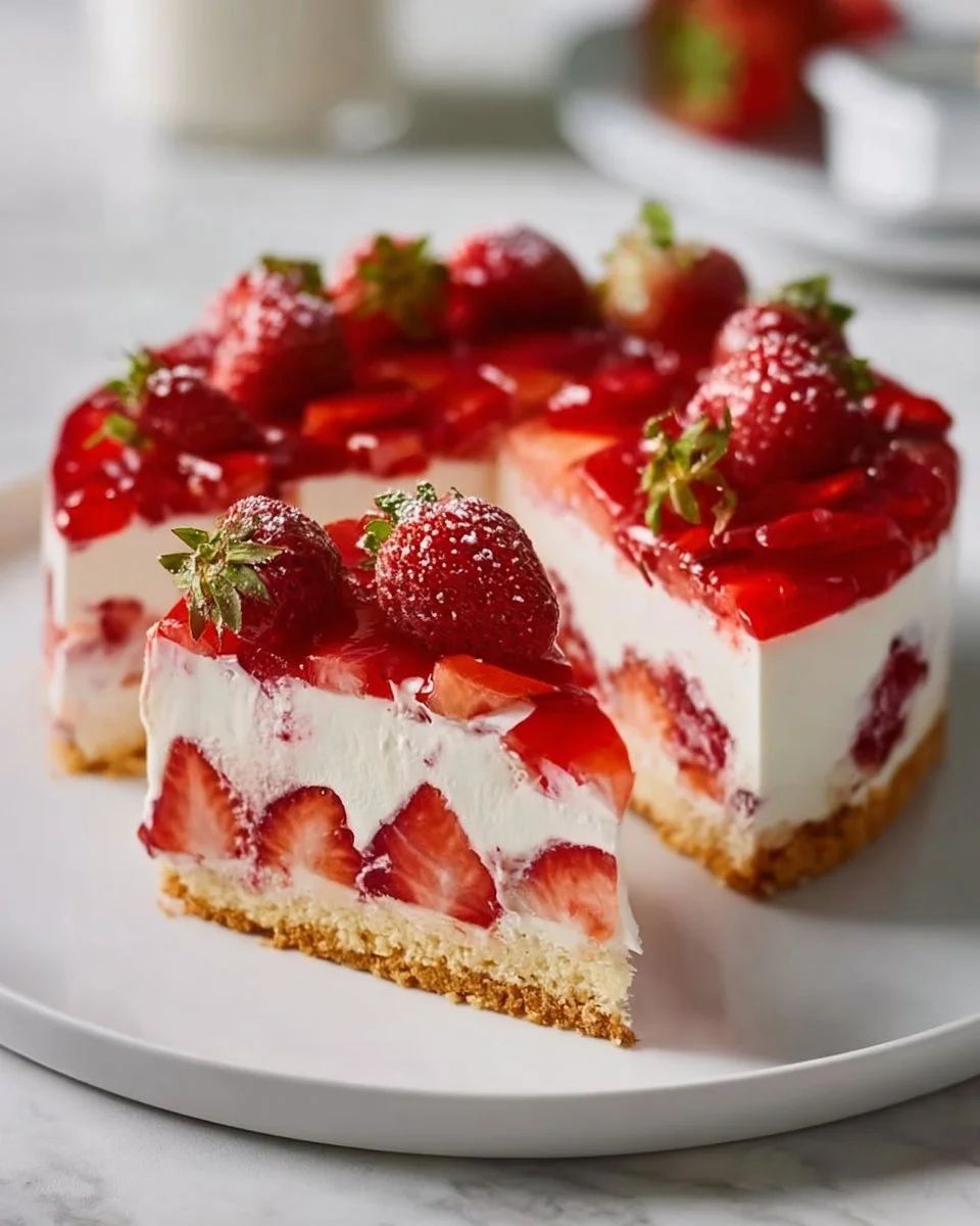 Sahnige Erdbeertorte ohne Gelatine