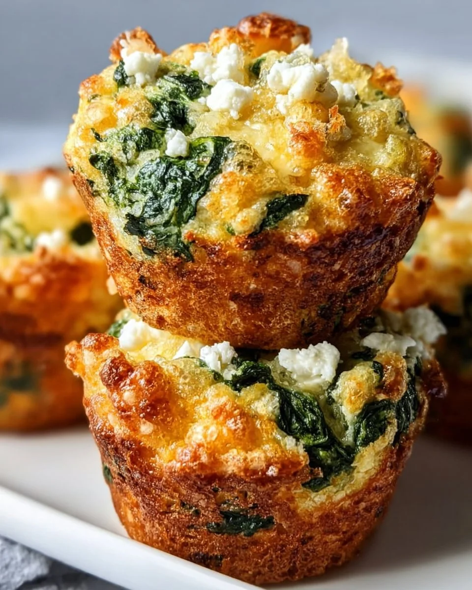 Spinat-Feta-Muffins mit doppelt Käse und Crunch