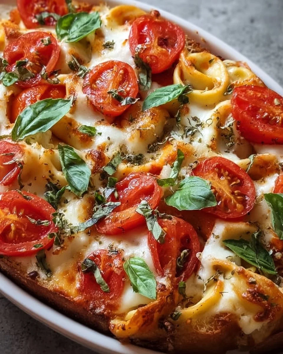 Tortellini-Auflauf mit Tomaten und Mozzarella
