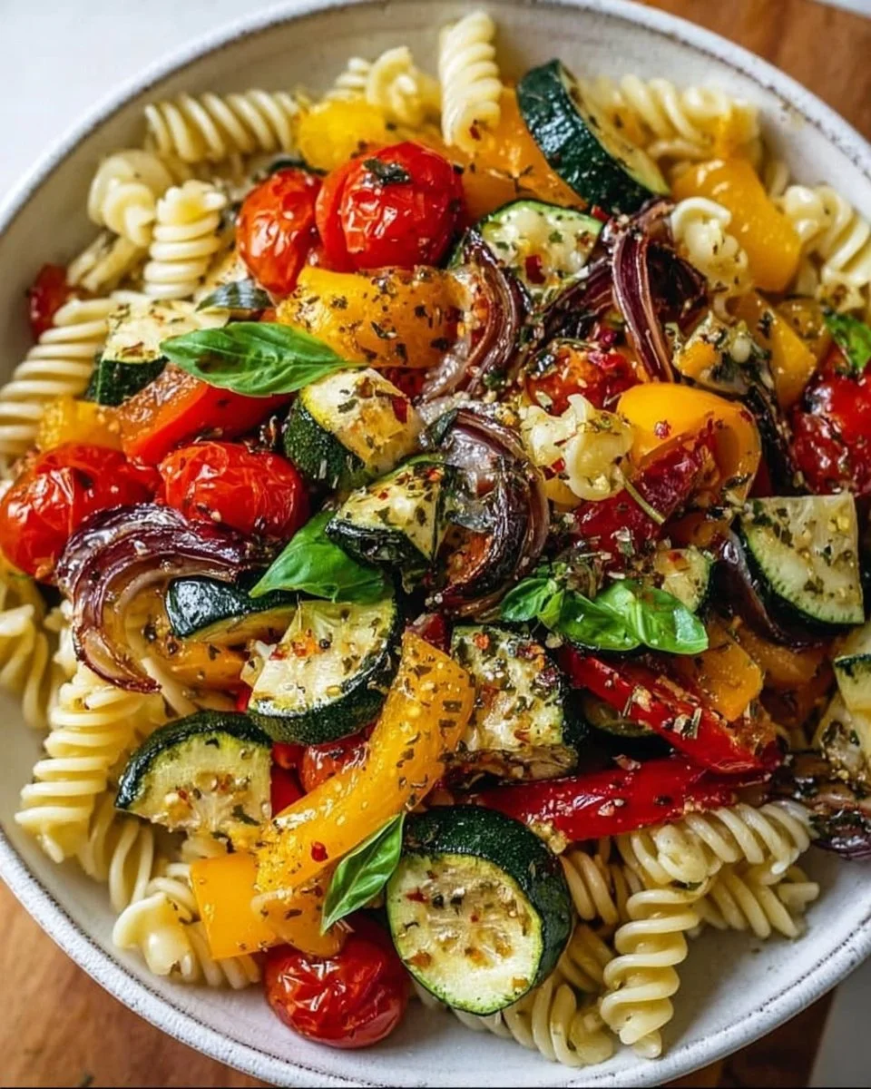 Vegetarischer Nudelsalat mit Gemüse