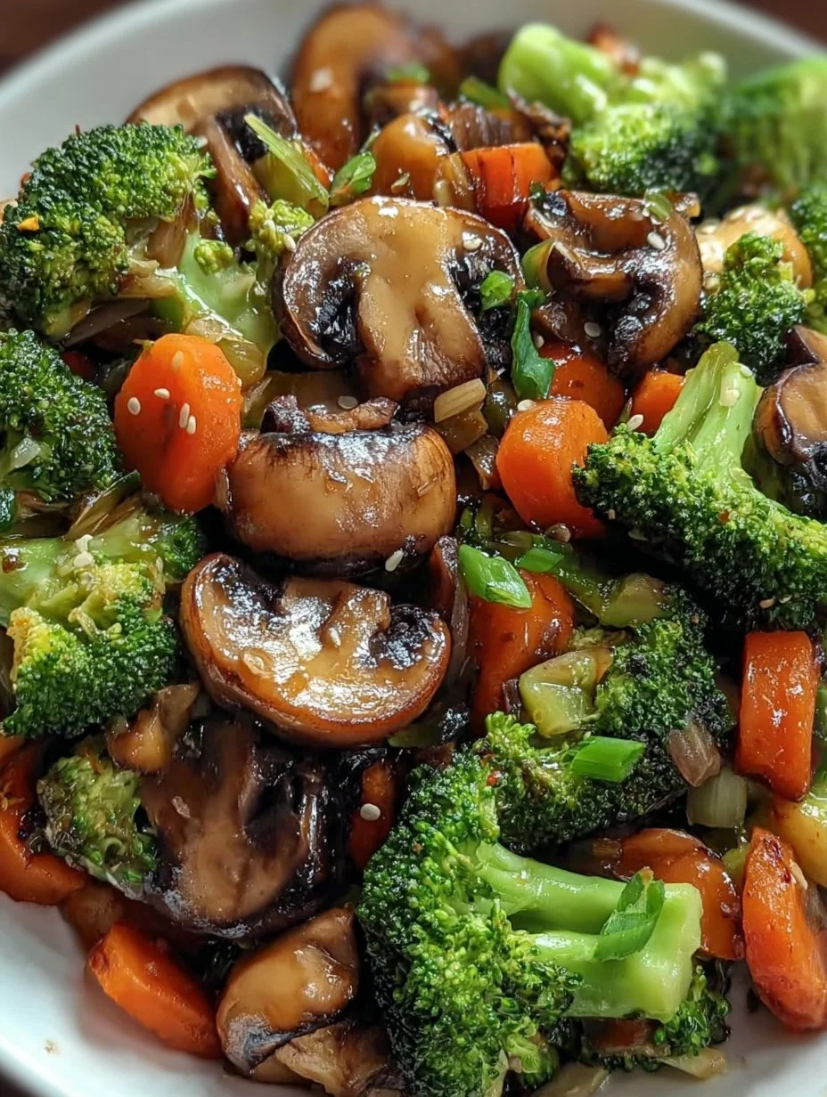 15-Minuten-Pfanne mit Champignons, Brokkoli und Karotten
