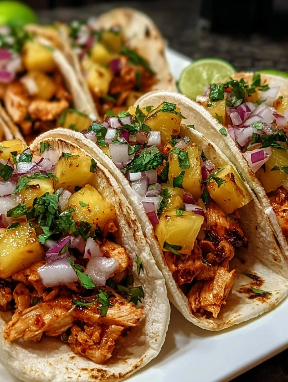 Ananas-Hühnchen- Tacos