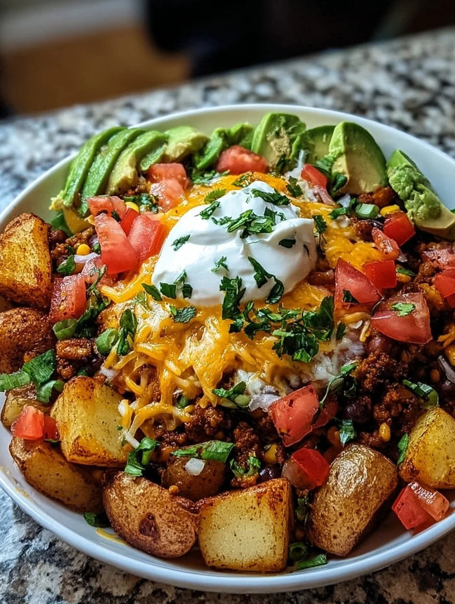 Beladene Kartoffel-Taco-Schüssel