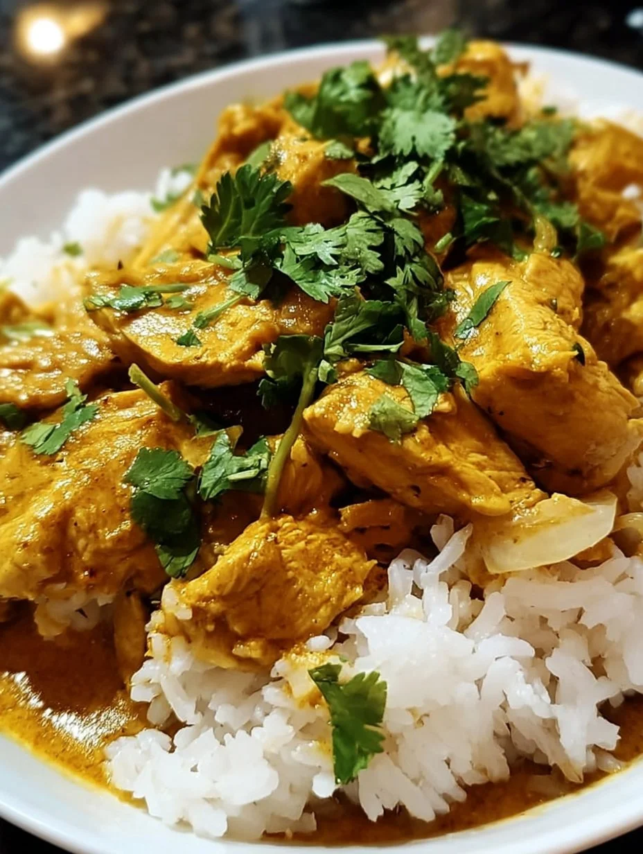 Curry-Geschnetzeltes mit Reis