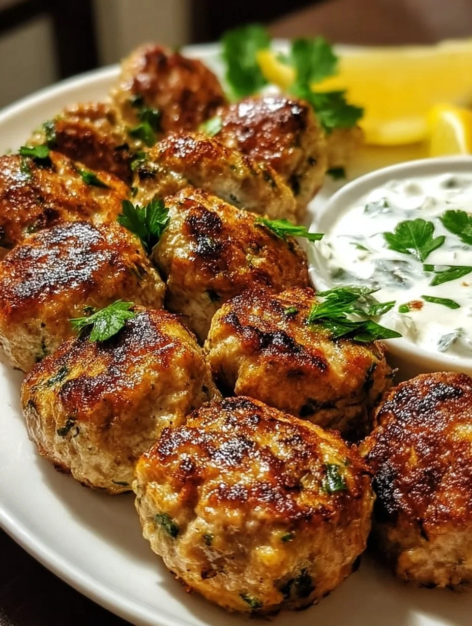 Hähnchen-Kofta mit Knoblauch Joghurt-Sauce