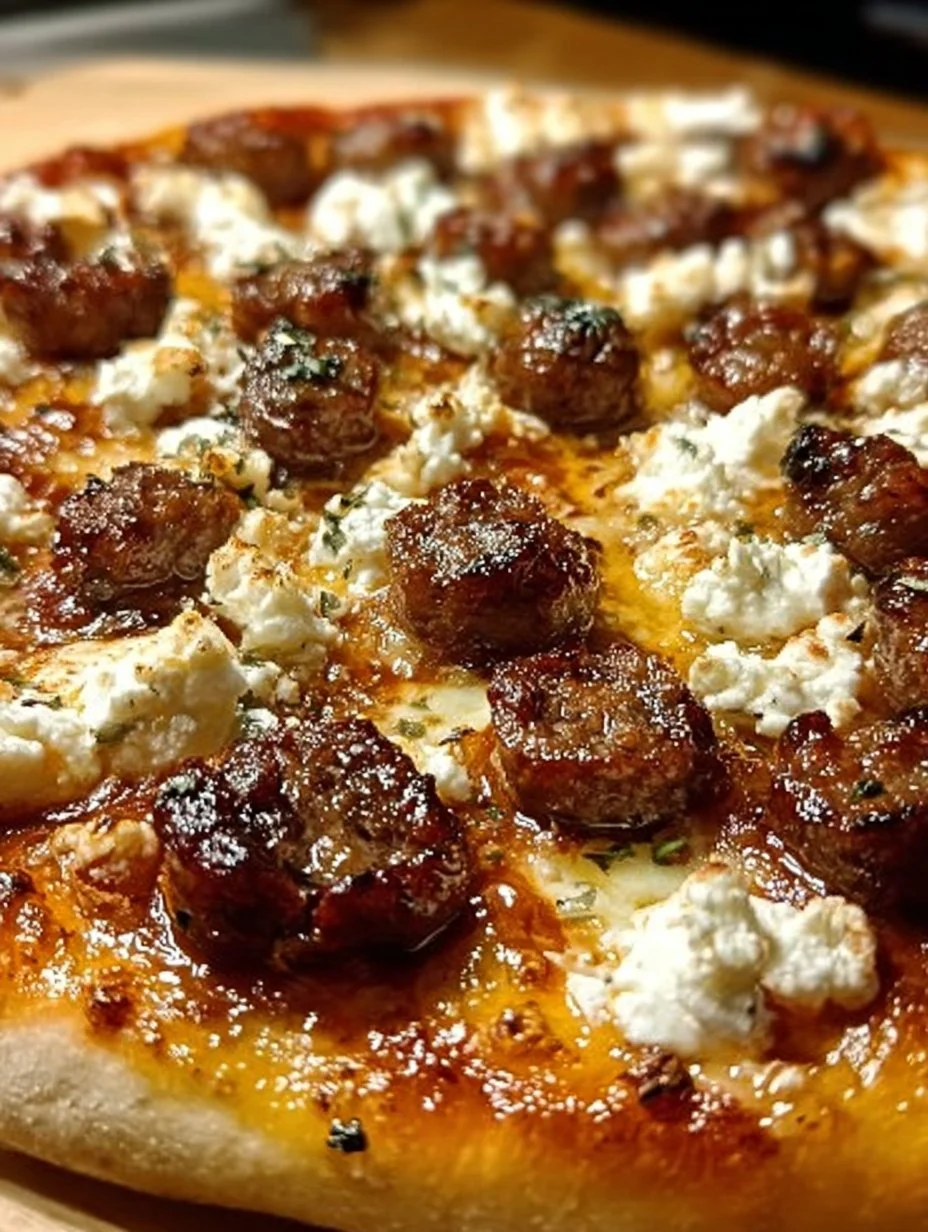 Heiße Wurst Feta Honig Pizza