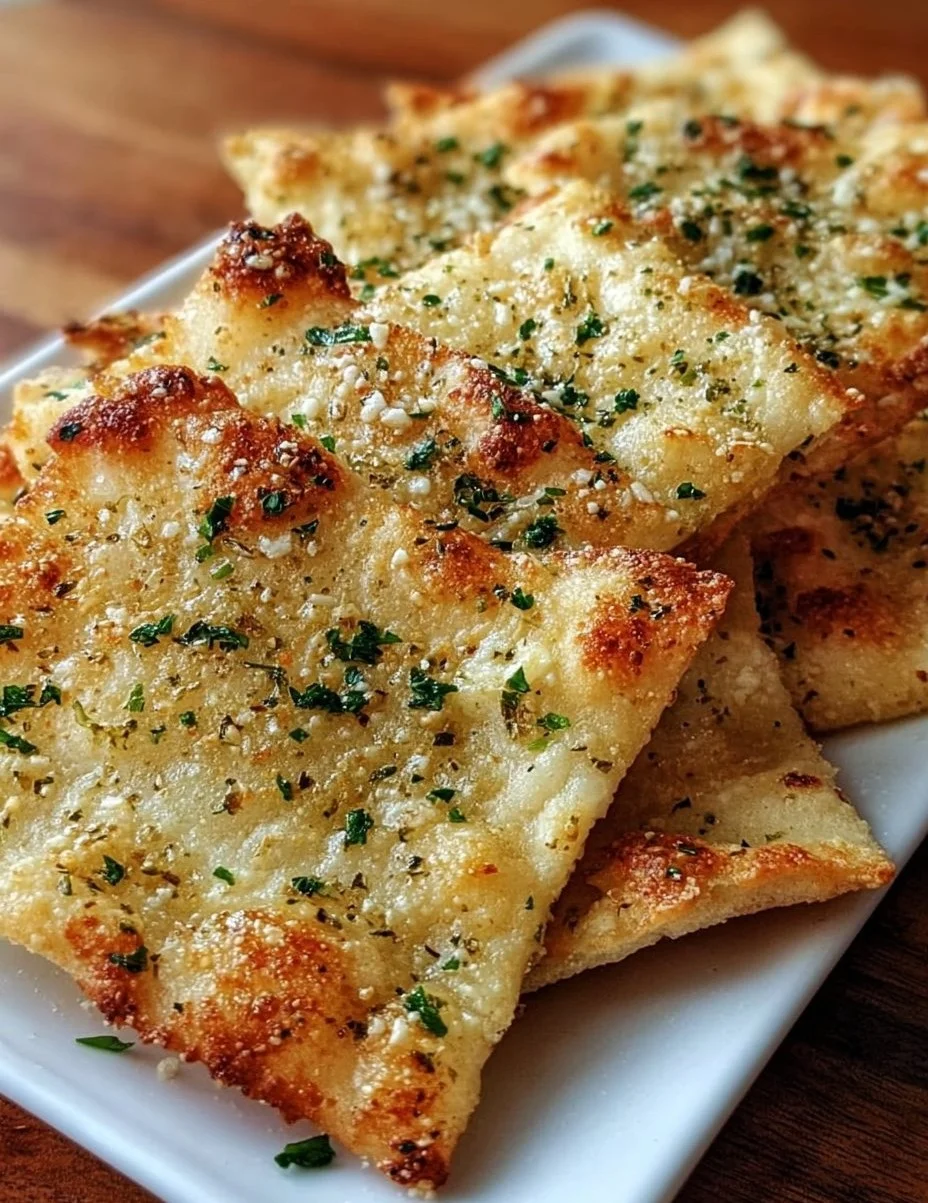 Knoblauch-Parmesan- Heißluftfritteuse-Fladenbrot Chips