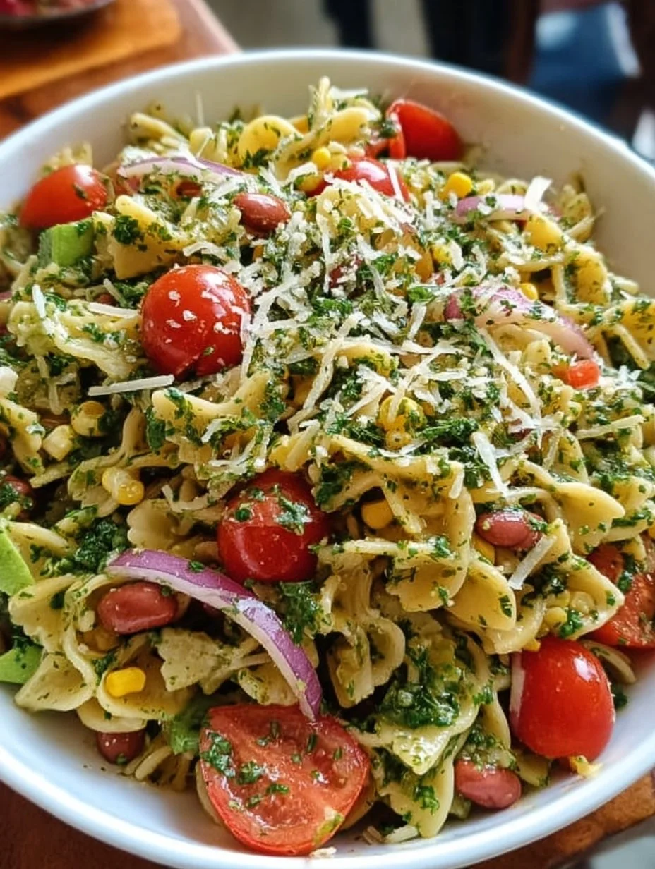 Koriander Limetten Pasta Salat