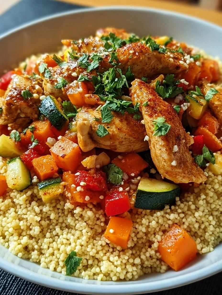 Marokkanische Hähnchen- Couscous-Schüssel