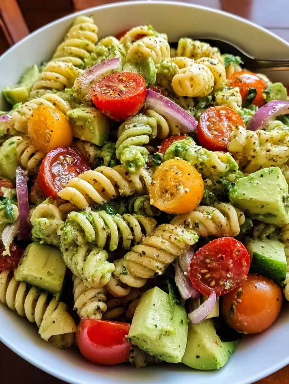 Milchfreie Avocado- Pasta-Salat