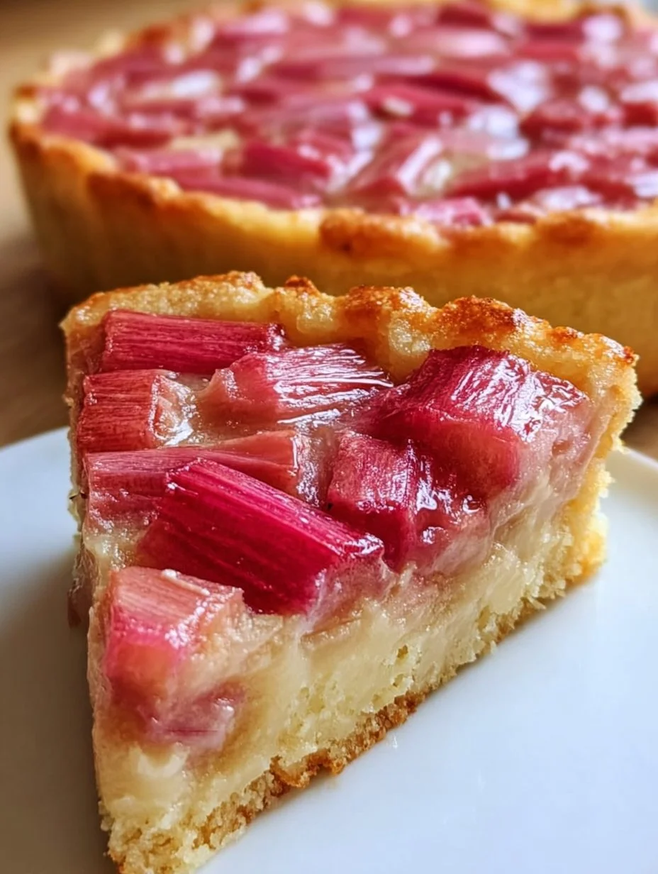 Süßer Rhabarberpuddingkuchen