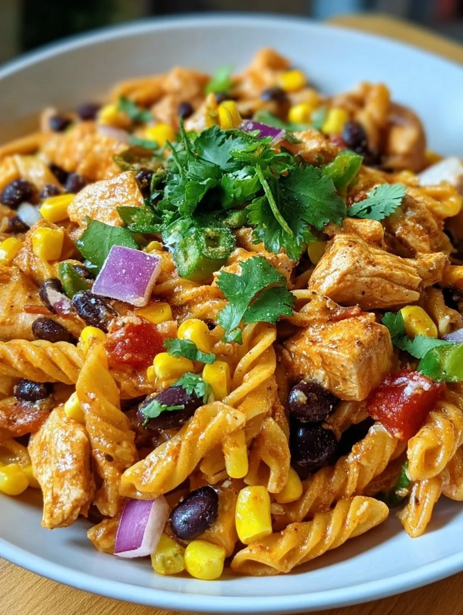Würzige Hähnchen-Enchilada-Pasta-Salat