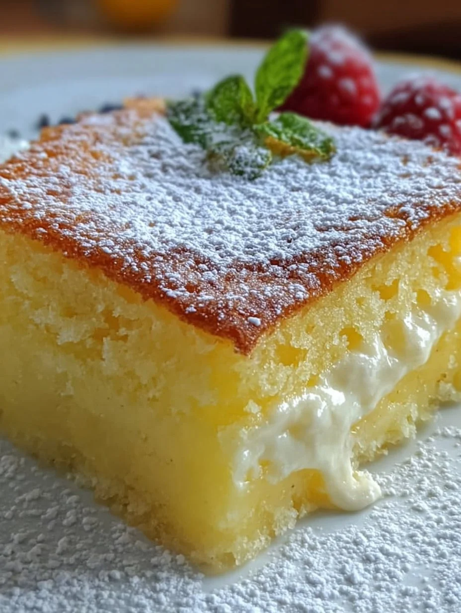 Zitronenpuddingkuchen für heiße Sommertage