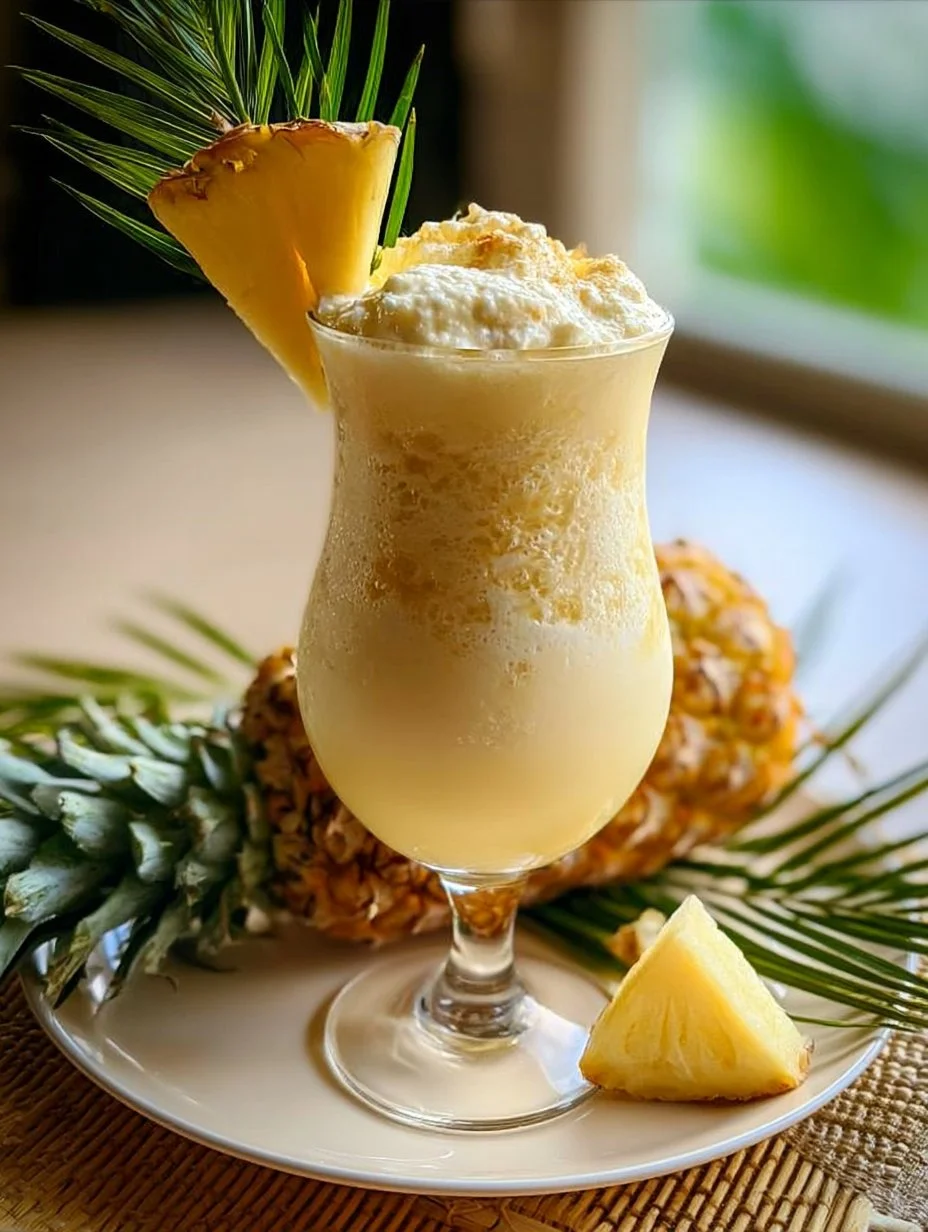 Ein erfrischender Amarula Colada Cocktail in einem dekorativen Glas.