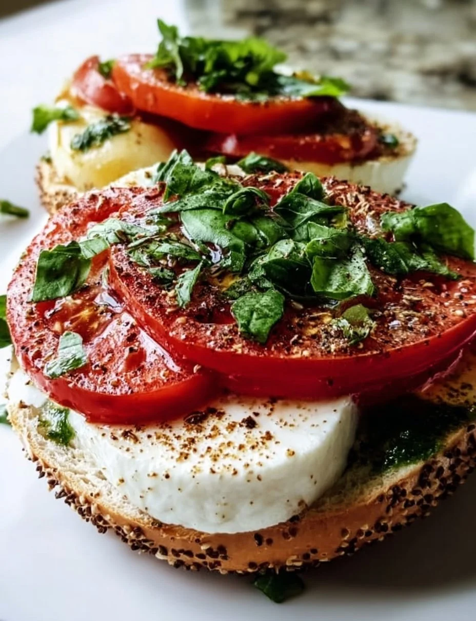 Bagel mit Tomate und Mozzarella
