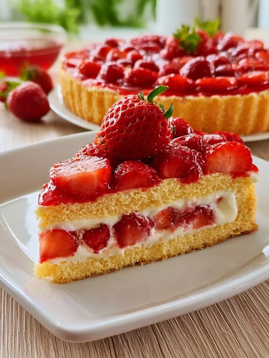 Biskuit-Erdbeerkuchen