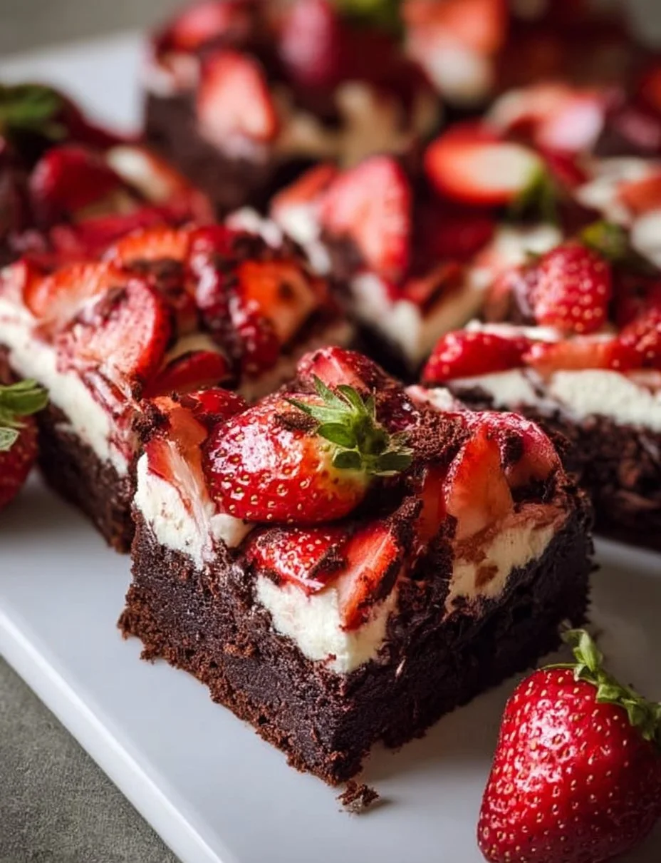 Brownies mit Mascarpone und Erdbeeren