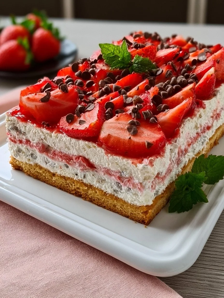 Erdbeeren-Stracciatella-Kuchen