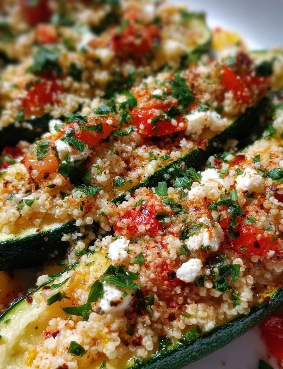 Gefüllte Zucchinis mit Couscous und Feta