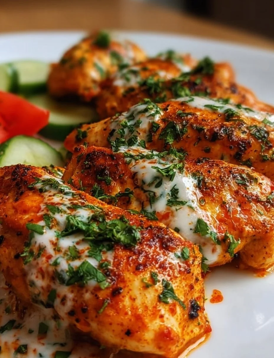 Hähnchenfilets mit Ajvar-Schmandsauce