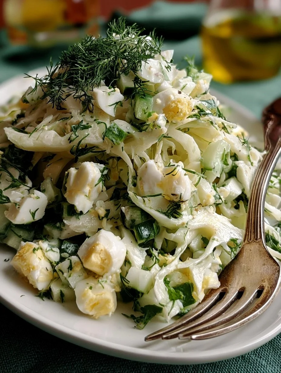 Kohlrabi Salat mit Gurke und Eiern