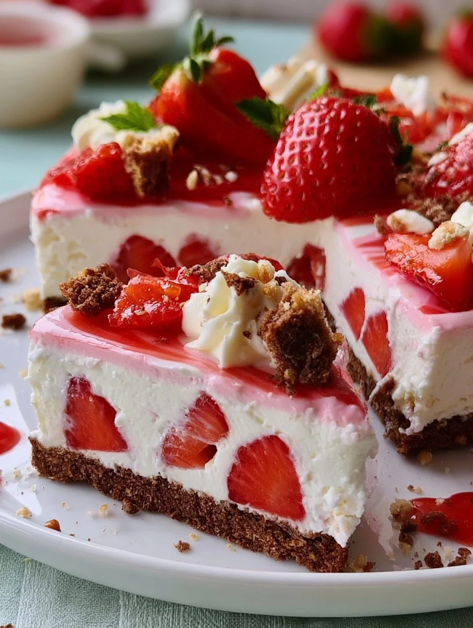 No-Bake Erdbeer Yogurette Torte