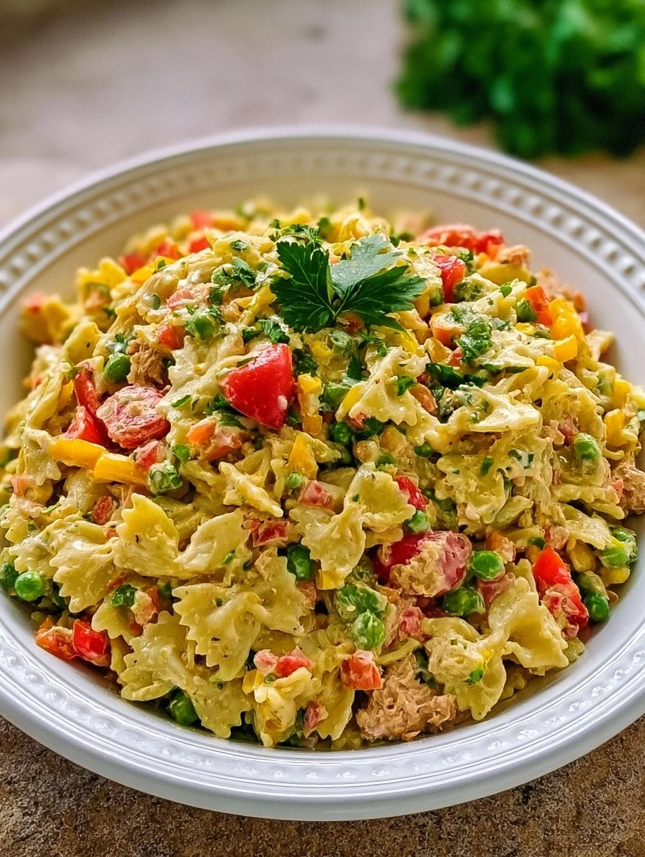 Nudelsalat mit Farfalle und Thunfisch