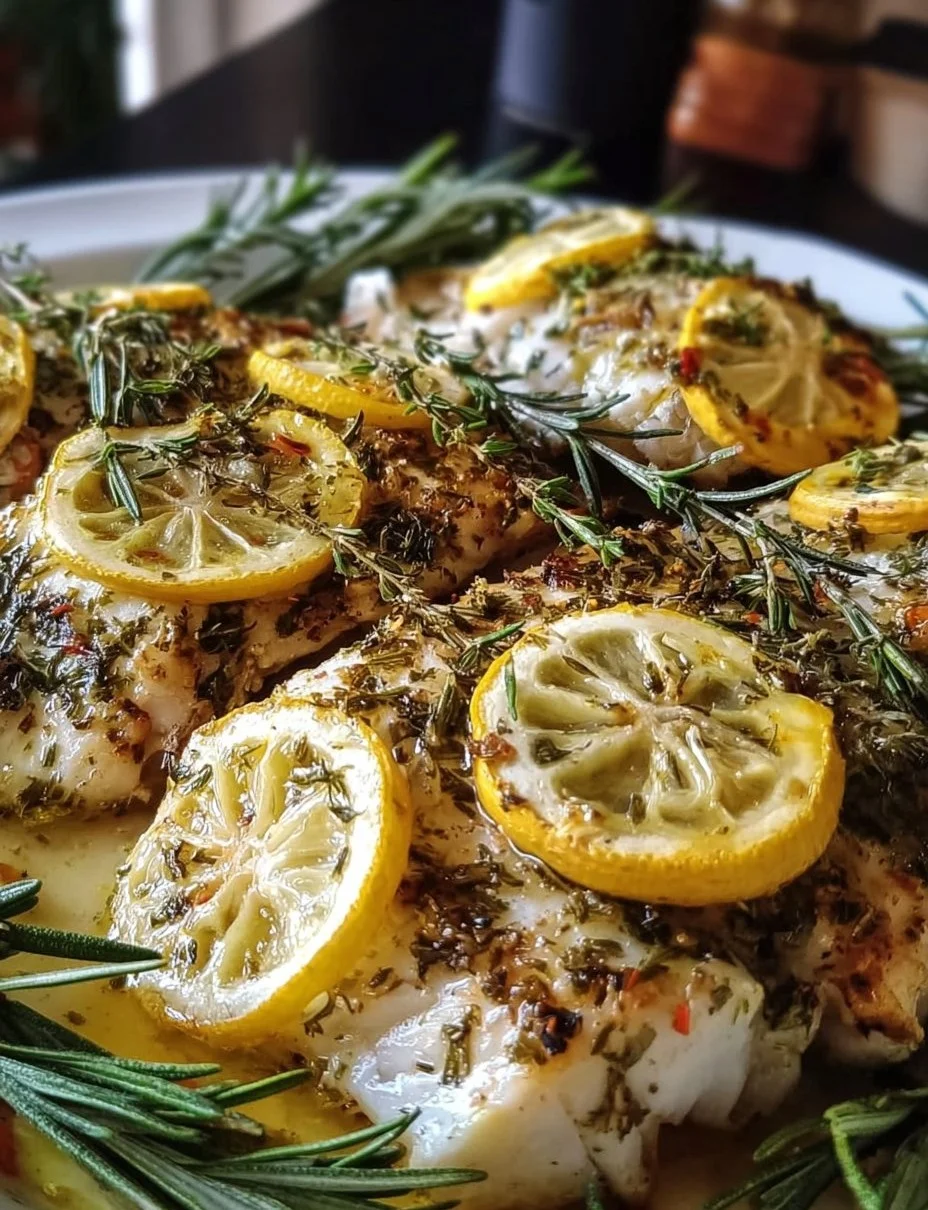 Ofenfisch mit Kräutern und Zitronen