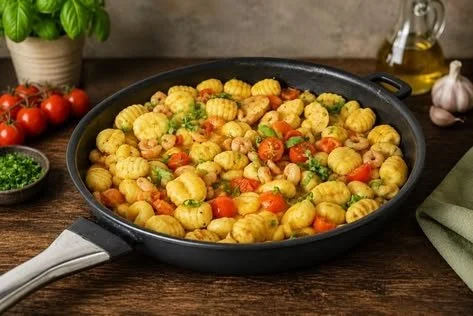 One Pot Gnocchi mit Garnelen